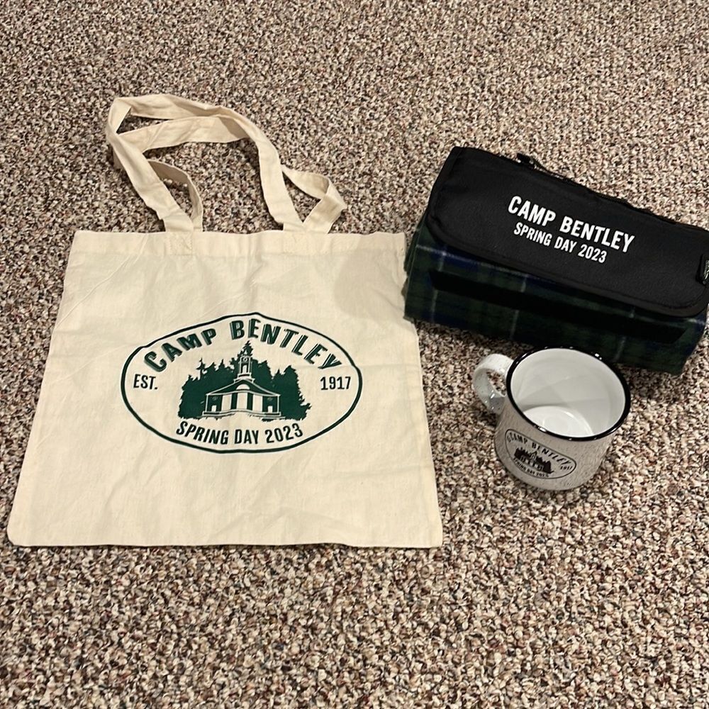 Camp Bentley Spring Day Mug, Blanket & Tote